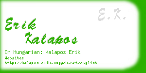 erik kalapos business card